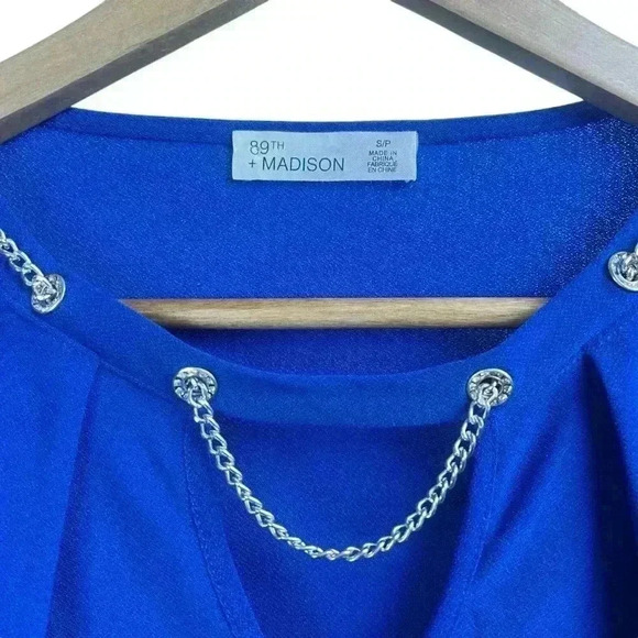 89th & Madison Electric Blue Small Blouse - Picture 3 of 3